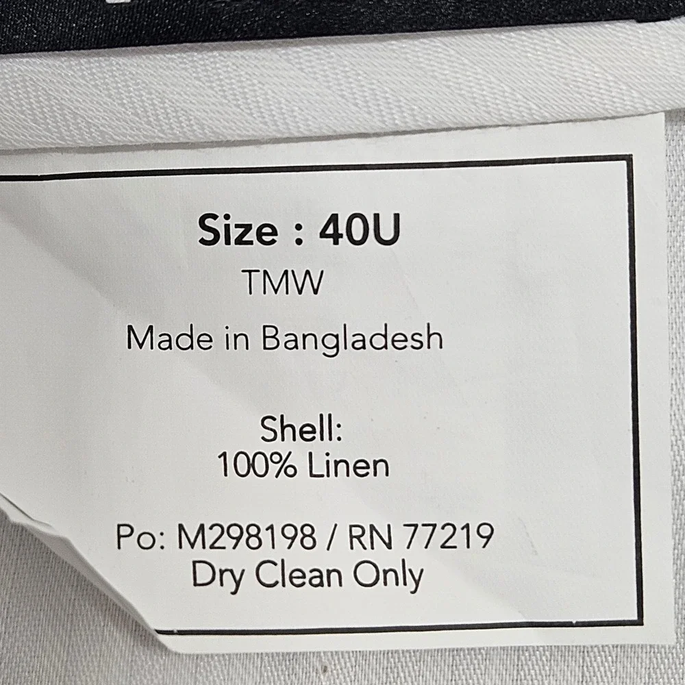 Joseph Abboud Dress Pants Men 40 Beige 100% Linen Flat Front Straight Leg 3750